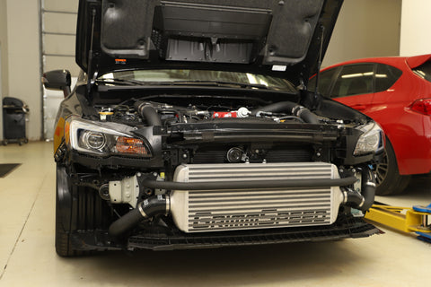 GrimmSpeed - Subaru 15-21 STI - Front Mount Intercooler Kit (Raw Core / Black Pipe)