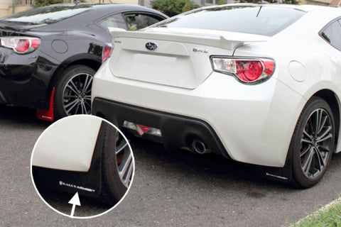 Rally Armor - Subaru 13-20 BRZ - Polyurethane Mud Flaps (Black w/ White Logo)