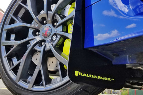 Rally Armor - Subaru 15-21+ WRX & STI - UR Mud Flaps (Black w/ Green Logo)