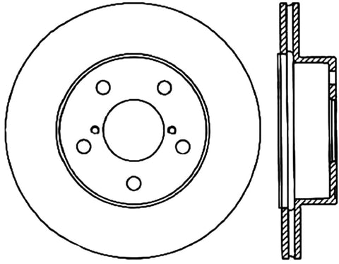 StopTech - Slotted & Drilled Right Rear Rotor - 05-07 Subaru STI