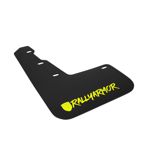 Rally Armor - Subaru 15-21+ WRX & STI - UR Mud Flaps (Black w/ Yellow Logo with Altered Font)