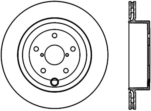 StopTech - Sport Slotted 1-Piece Rear Driver Side Brake Rotor - Subaru 08-17 STI