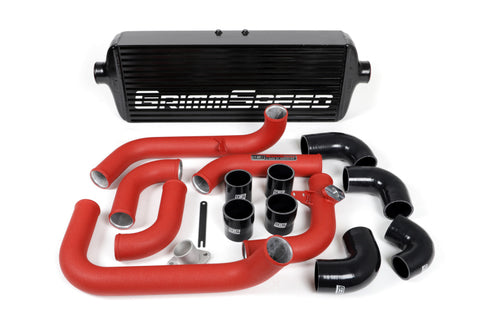 GrimmSpeed - Subaru 08-14 WRX - Front Mount Intercooler Kit (Black Core / Red Pipe)