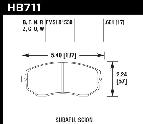 Hawk Performance - DTC-70 Compound Front Brake Pads - BRZ 13-15 / FXT 10-13 / Leg 13-14 / Impreza 12-16