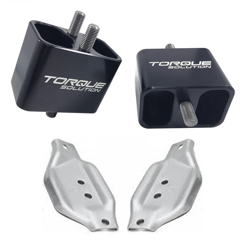 Torque Solution - Solid Billet Engine Mounts w/ Mount Plates - 02-17 WRX & STI