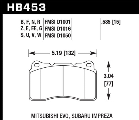 Hawk HPS Front Brake Pads - Fits 04-14 Subaru STI