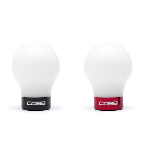 Cobb Subaru 6-Speed Weighted COBB Knob - White (Incl. Both Red + Blk Collars)