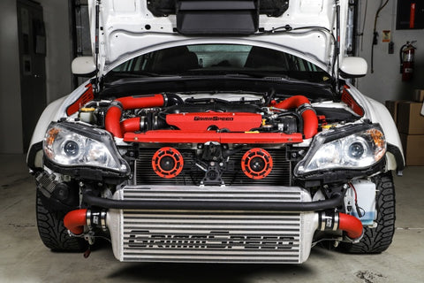 GrimmSpeed - Subaru 08-14 WRX - Front Mount Intercooler Kit (Raw Core / Red Pipe)