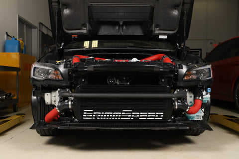 GrimmSpeed - Subaru 15-21 STI - Front Mount Intercooler Kit (Black Core / Red Pipe)