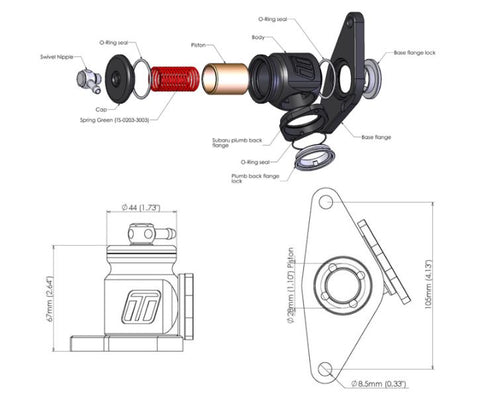 Turbosmart - Subaru 02-07 WRX / 04-21 STI / 06-07-FXT - BOV Kompact Plumb (Back)